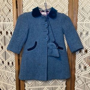 Vintage wool and velvet child’s sz 4-5 yrs Neiman Marcus coat with matching bag